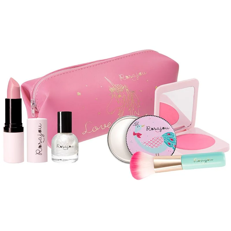 Rosajou make-up sæt til børn i kosmetikpung, pink enhjørning - Køb online til kun