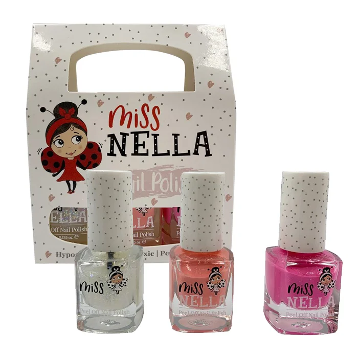 Kirsebær lys pære podning Miss Nella 3-pak neglelak til børn, klar/fersken - Køb online til kun kr.  198.95