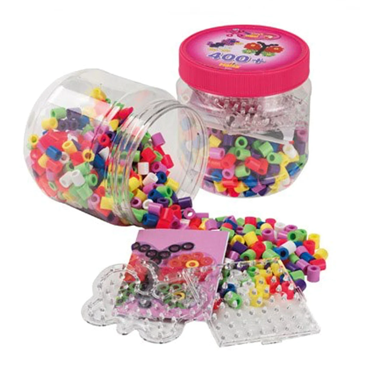 maxi perler, 400 stk og 2 perleplader - pink Køb online til kun kr.