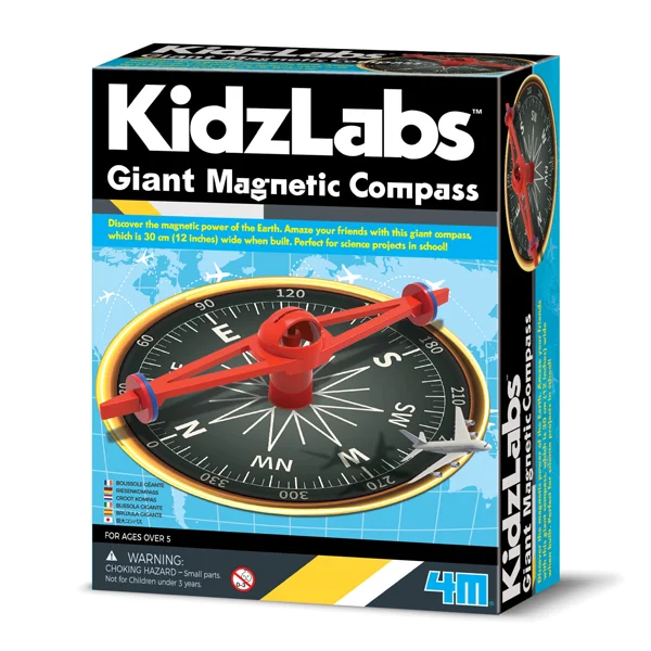 flod kulstof vase 4M KidzLabs eksperiment legetøj, stor magnetisk kompas - Køb online til kun  kr. 67.95