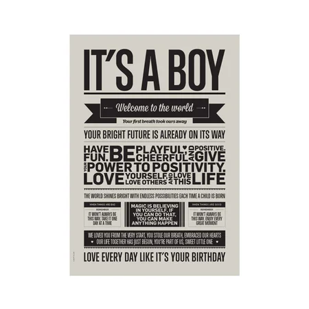 I Love My Type plakat, A3 - its a boy