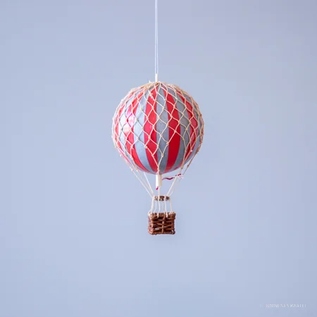 Authentic Models luftballon 8,5 cm - rød og sølv