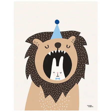 Michelle Carlslund plakat, Lion and Bunny - 50 x 70 cm