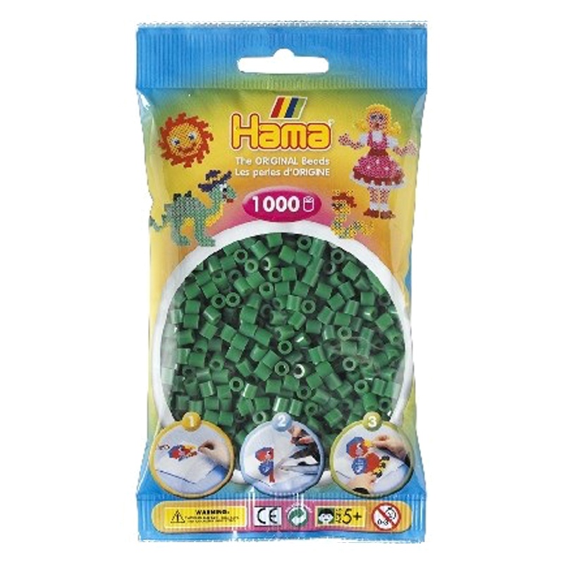 hama perler 1000 stk grøn, frv 10