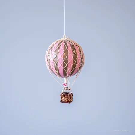 Authentic Models luftballon 8,5 cm - rosa og guld