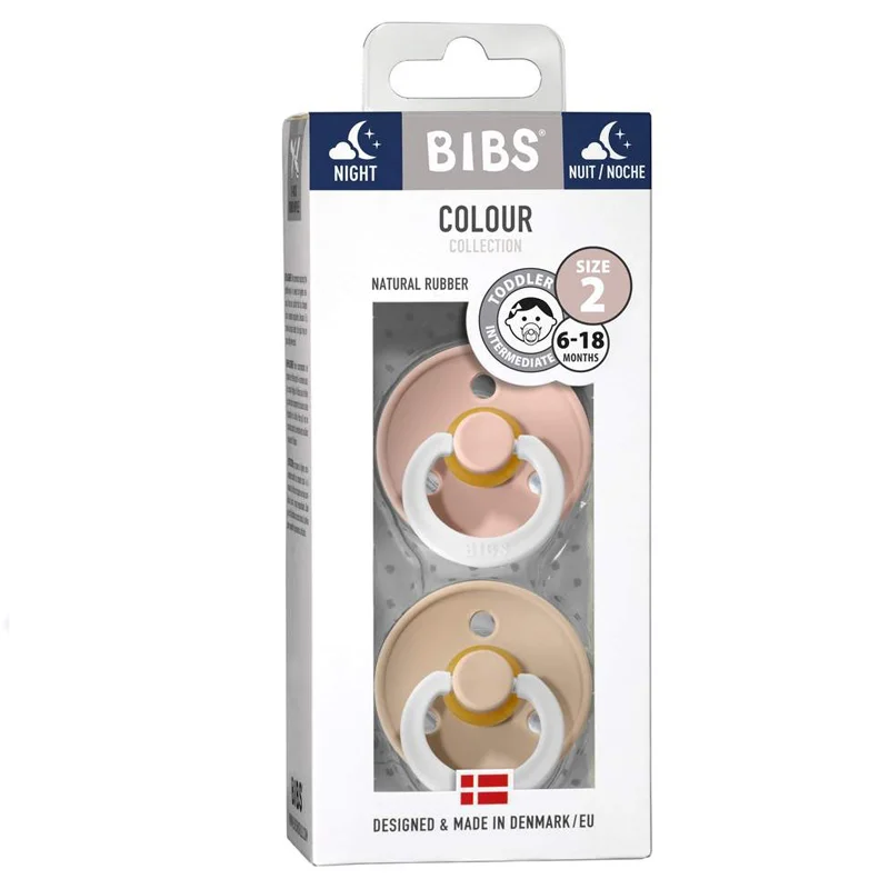 Bibs 2-pak rund sut, str 2 - Blush NIGHT/Vanilla NIGHT