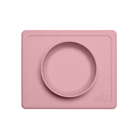 EZPZ happy mini bowl, skål og dækkeserviet i et - støvet rosa