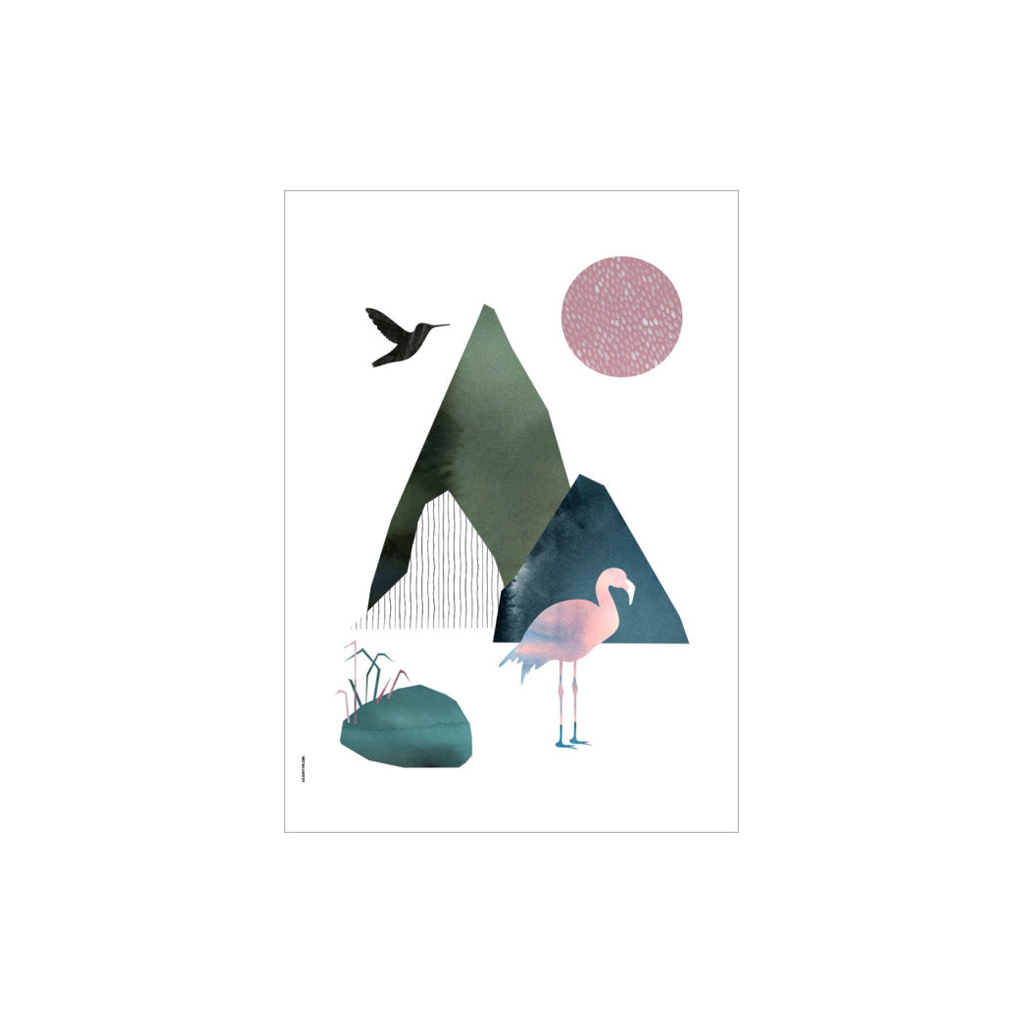 I Love My Type plakat, A5 - Flamingo