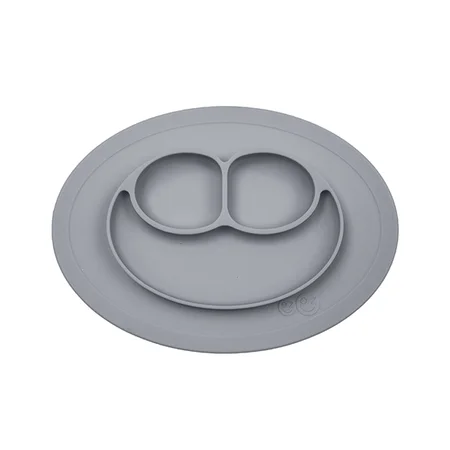 EZPZ mini mat, lille tallerken og dækkeserviet i et - grå