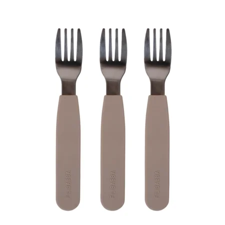 Filibabba Silikone gafler 3-pak, warm grey