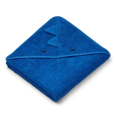 Liewood babyhåndklæde, dragon - whale blue