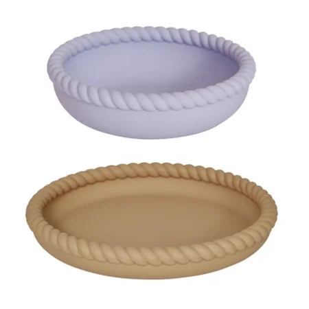 OYOY Mellow tallerken og skål, light rubber/lavender