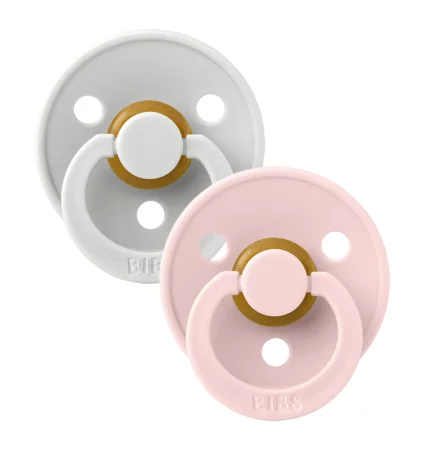 Bibs 2-pak rund sut, str 2 - Haze/Blossom 