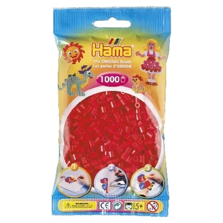 Hama perler 1000 stk rød, frv 05