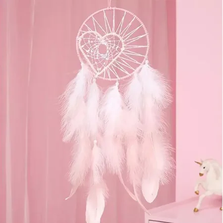 Milla Vanilla drømmefanger, rosa hjerte m.LED