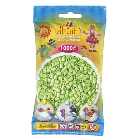 Hama perler 1000 stk pastel grøn, frv 47
