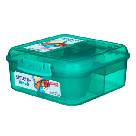 Sistema Bento Cube opdelt madkasse inkl bæger grøn - 1,25L