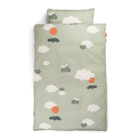 Done by Deer Junior sengetøj, Happy clouds green