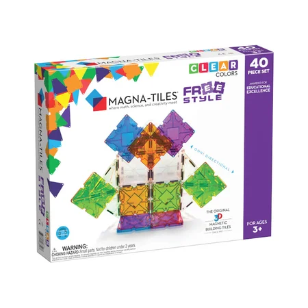 Magna-Tiles byggemagneter FreeStyle, clear - 40 dele