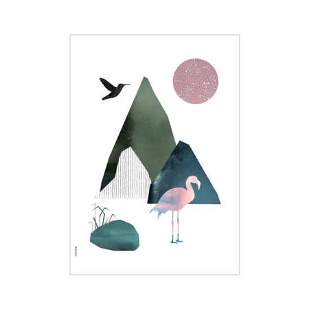 I Love My Type plakat, A3 - Flamingo