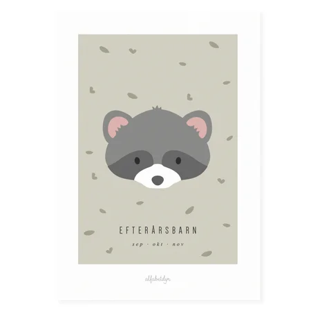 Alfabetdyr plakat, Efterårsbarn - A3