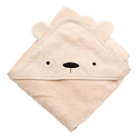 Sebra hættehåndklæde, bjørnen Milo - dusty pink