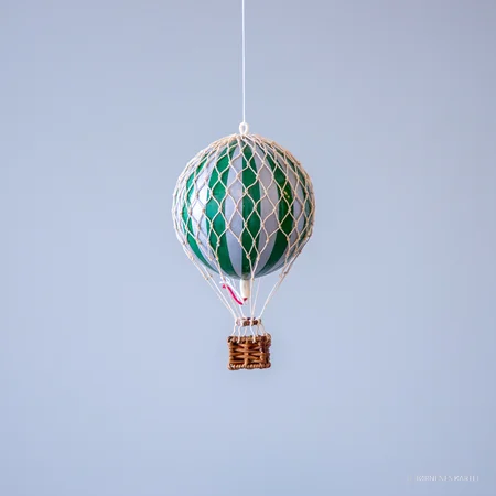 Authentic Models luftballon 8,5 cm - mørkegrøn og sølv