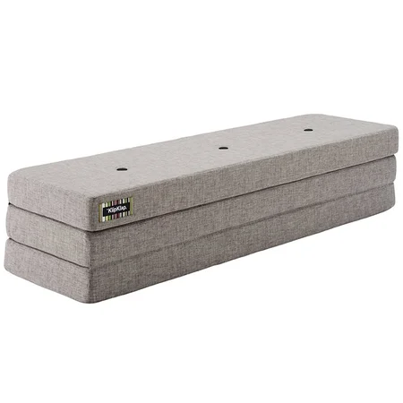 byKlipKlap 3-fold madras, 200 cm multigrå med grå knap
