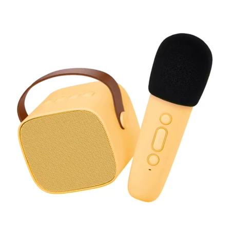 Lalarma trådløs højtaler med trådløs mikrofon, gul