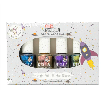 Miss Nella 4-pak neglelak til børn, space set