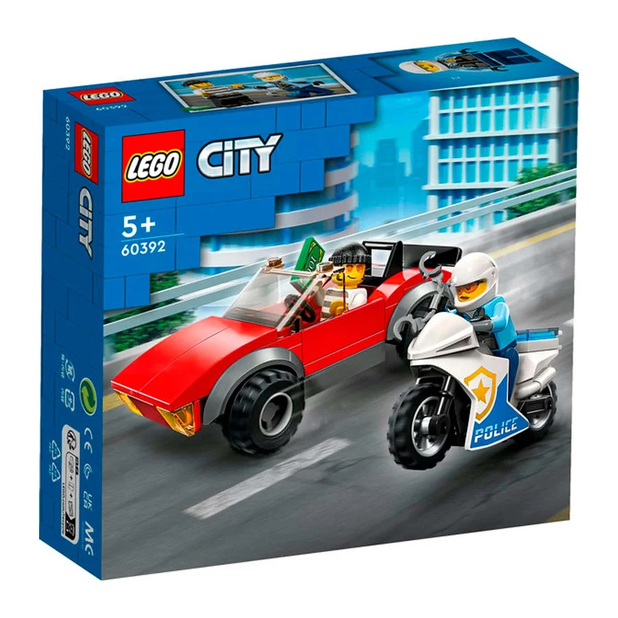 LEGO CITY Politimotorcykel på biljagt