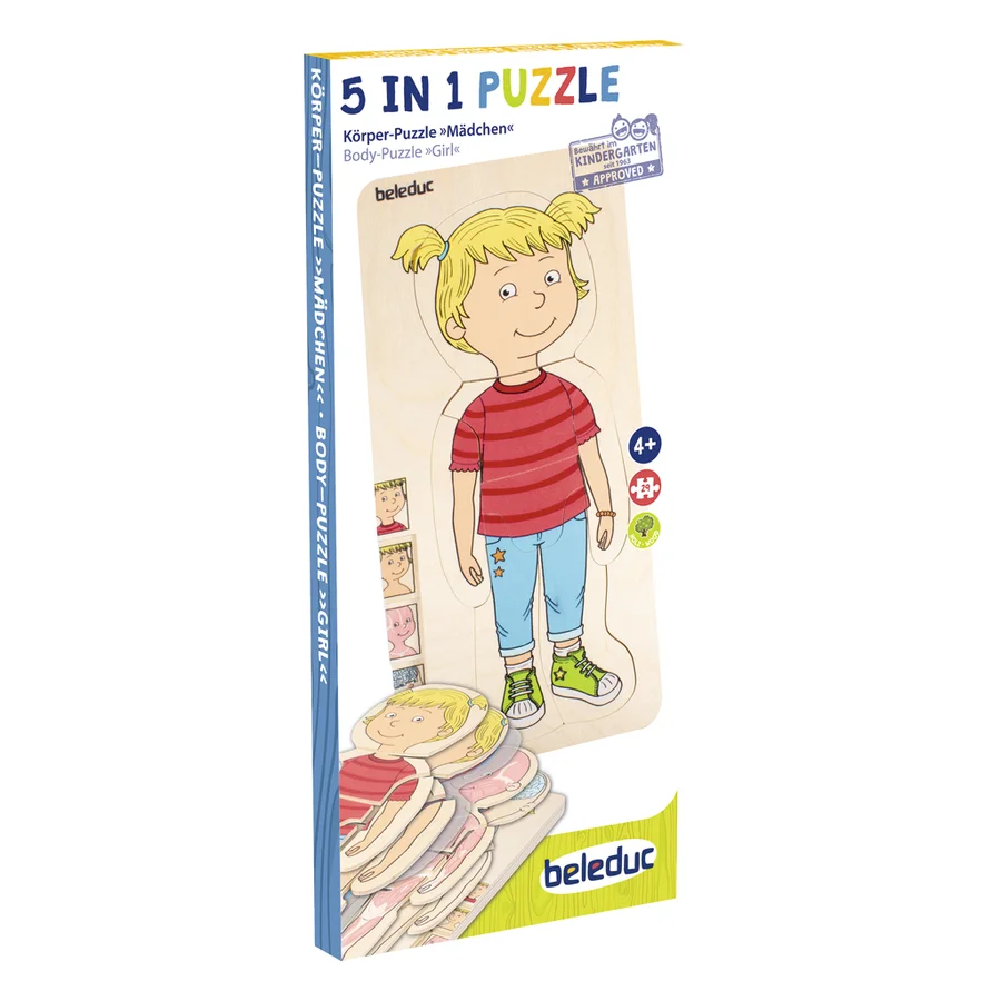 Beleduc 5-lags puslespil i træ, pige