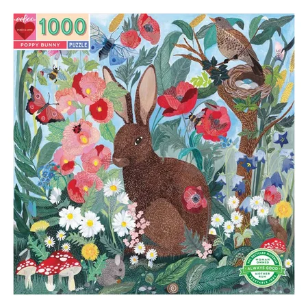 Eeboo puslespil, Poppy Bunny - 1000 brikker