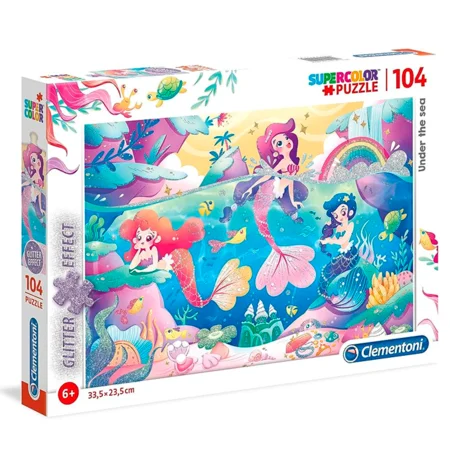 Puslespil med glitter, Under the sea - 104 brikker