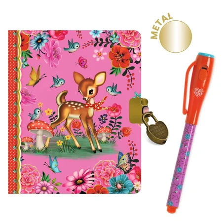 Djeco lovely paper Fionas lille dagbog m/lås og magisk pen