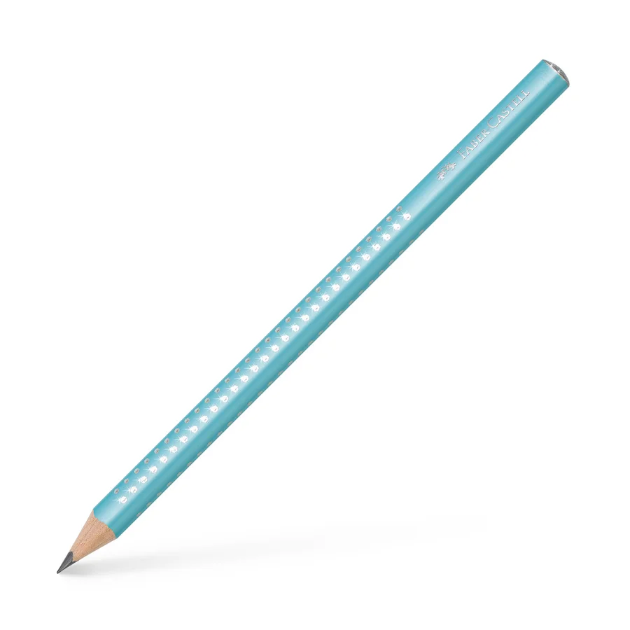Faber Castell jumbo blyant, sparkle med glitter - turkis