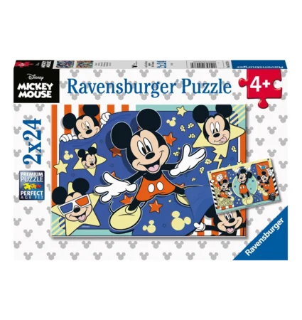 Mickey Mouse puslespil 2-i-1, 24 brikker