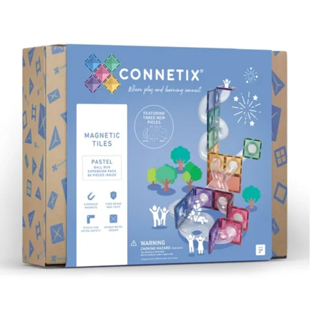Connetix byggemagneter, Pastel kuglebane - 80 dele