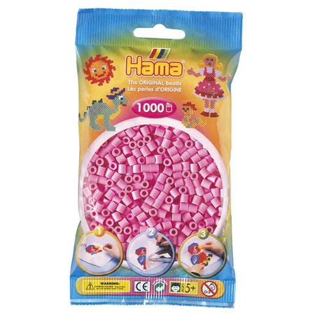 Hama perler 1000 stk rosa, frv 48