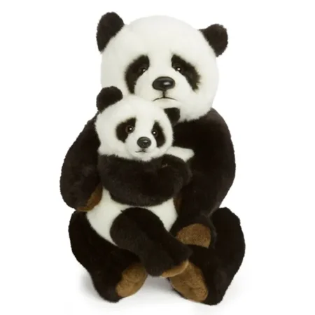 WWF panda mor med unge, 28 cm