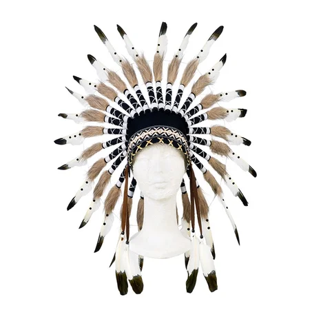 Souza udklædning, indianerhøvding - hvid