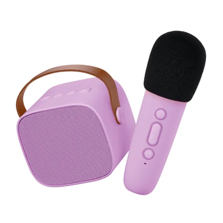 Lalarma trådløs højtaler med trådløs mikrofon, lilla