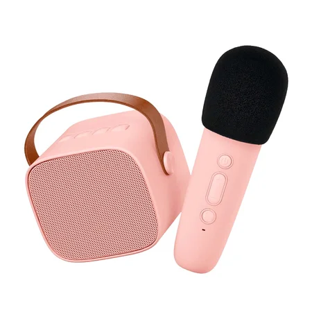 Lalarma trådløs højtaler med trådløs mikrofon, rosa