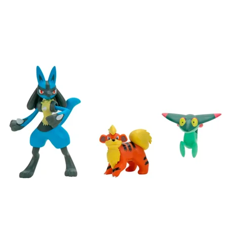 Pokemon battle figursæt - Dreepy, Growlithe og Lucario