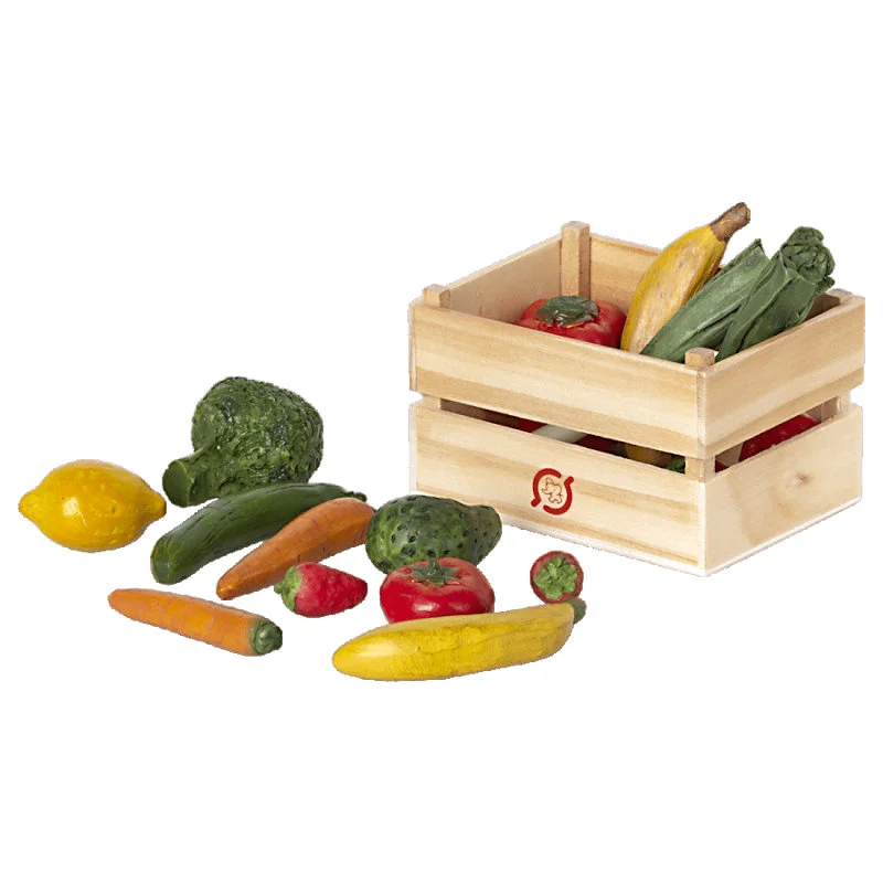 Maileg kasse med grønsager og frugter