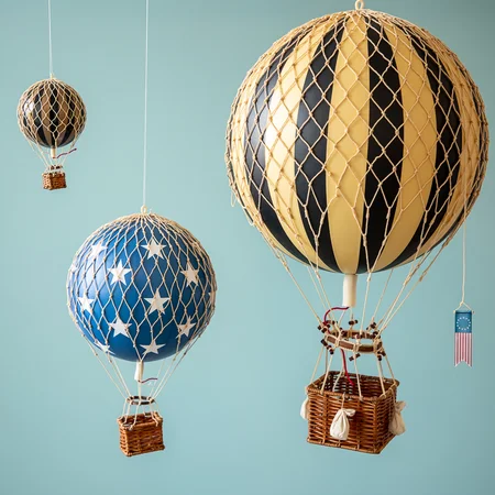 Authentic Models luftballon 8,5 cm - sort og guld