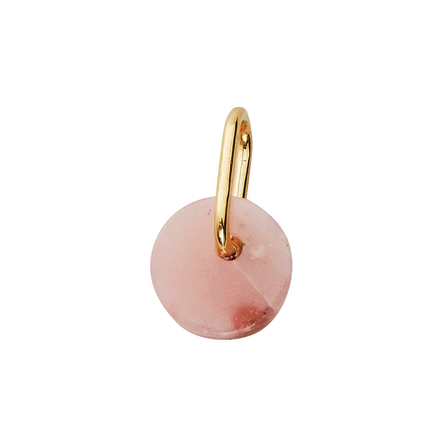 Design Letters smykke, pink opal vedhæng med guld