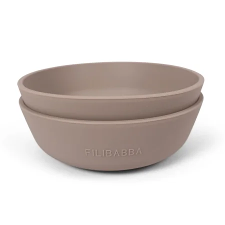 Filibabba Silikone skål 2-pak, warm grey