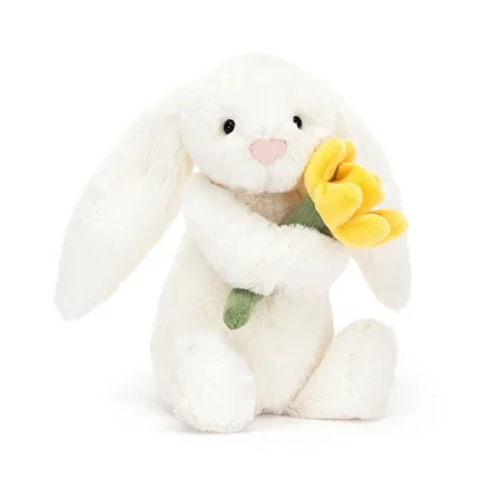 Jellycat bashful kanin med påskelilje, creme 18 cm