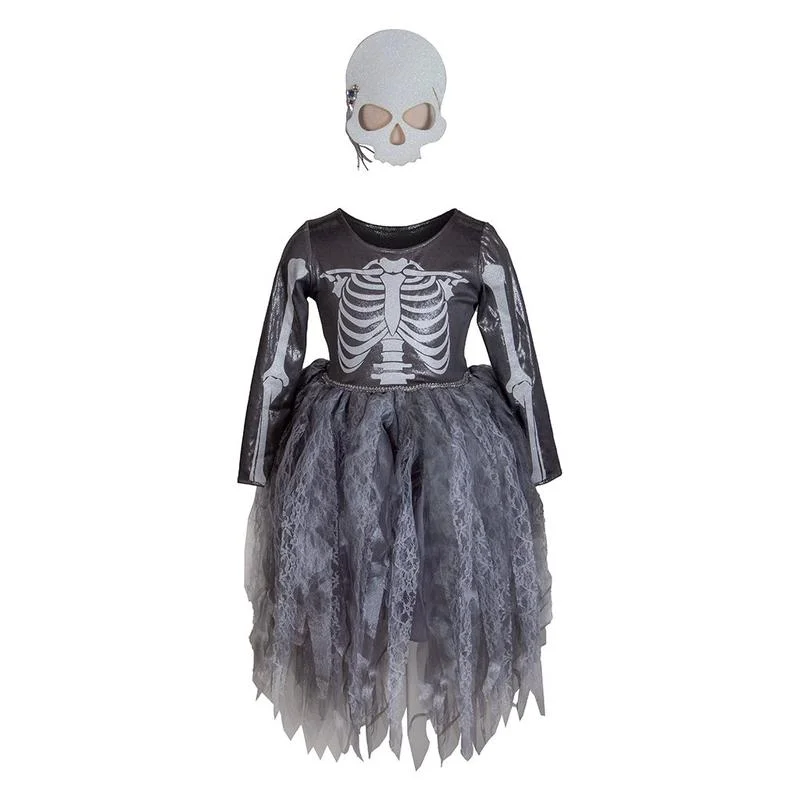 Great Pretenders udklædning, skelet heksekjole m.maske